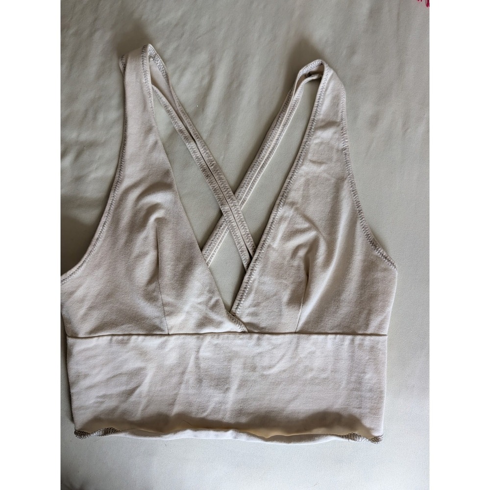 BDG Urban Outfitters Cream Surplice Criss Cross‎ Back Bralette Crop Top Small